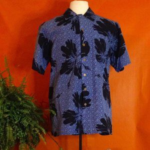 Men's XL Blue Contrast Milano Bay Hawaiian Shirt